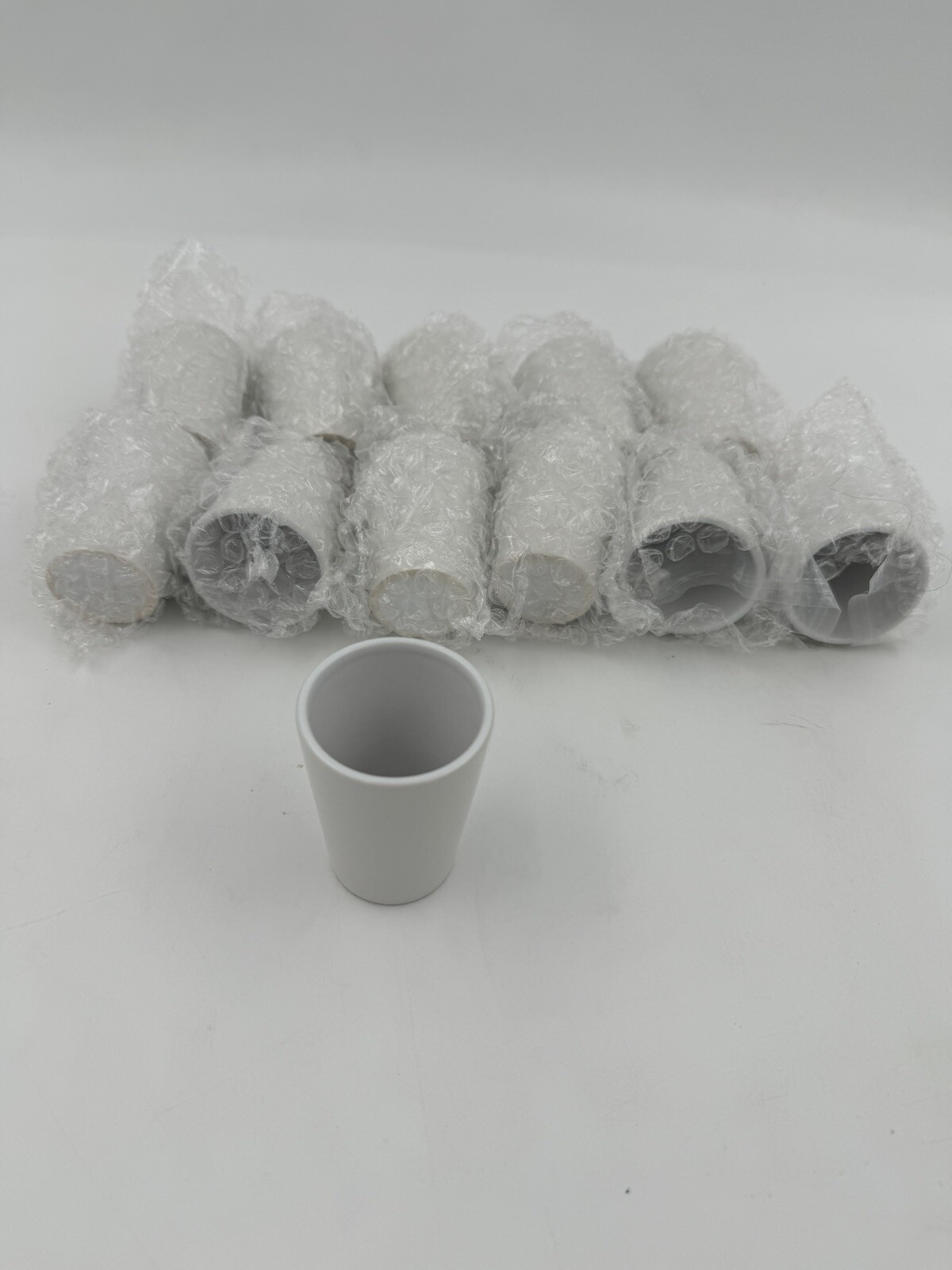 Shot Glasses White Ceramic Bulk Lot Of 12 Food Grade 1.5 oz Serving Bars