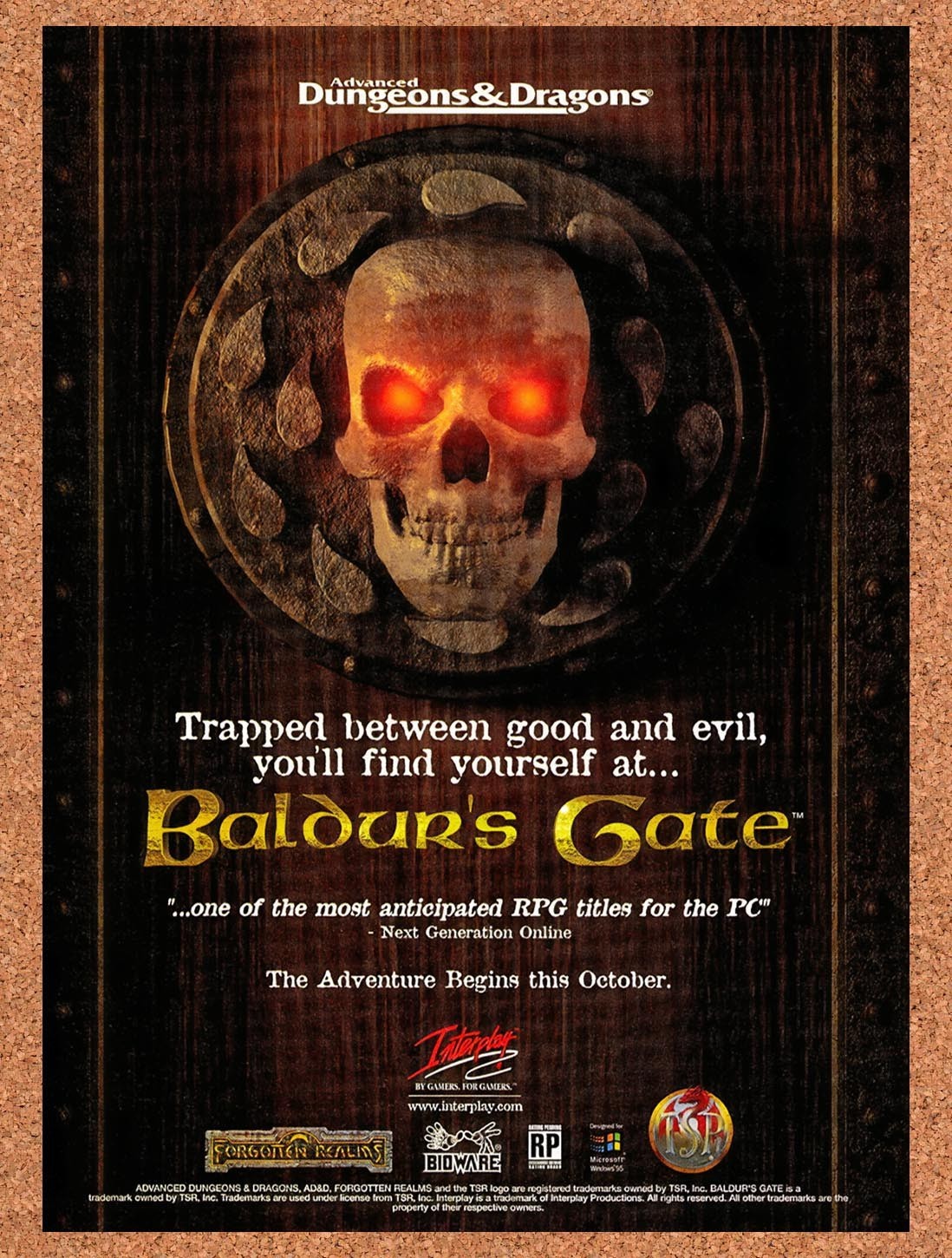 1997 Baldur’s Gate PC Original Advertisement / Retro Promo v1