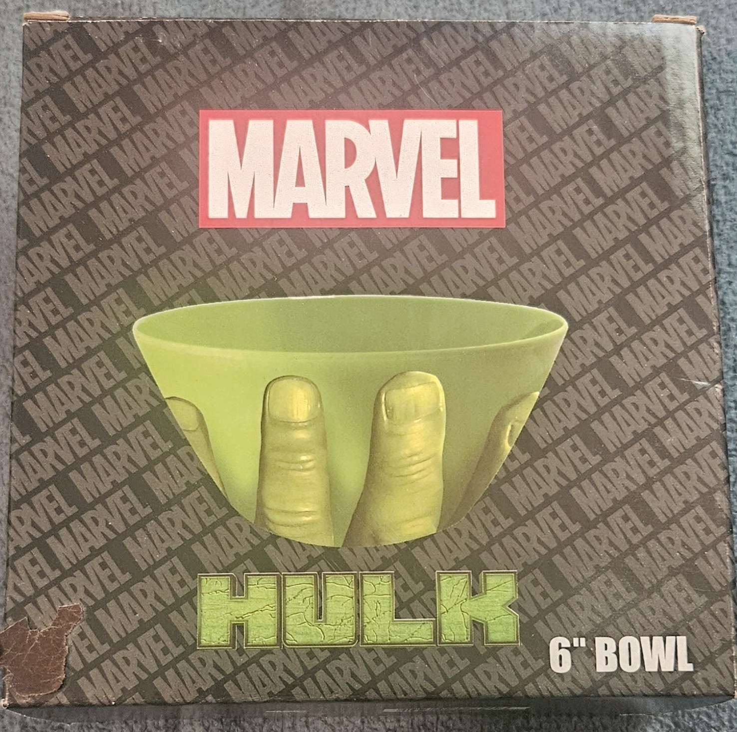 Marvel Hulk Green 6in Plastic Bowl, 3D Design Glossy, Hand Wash Only