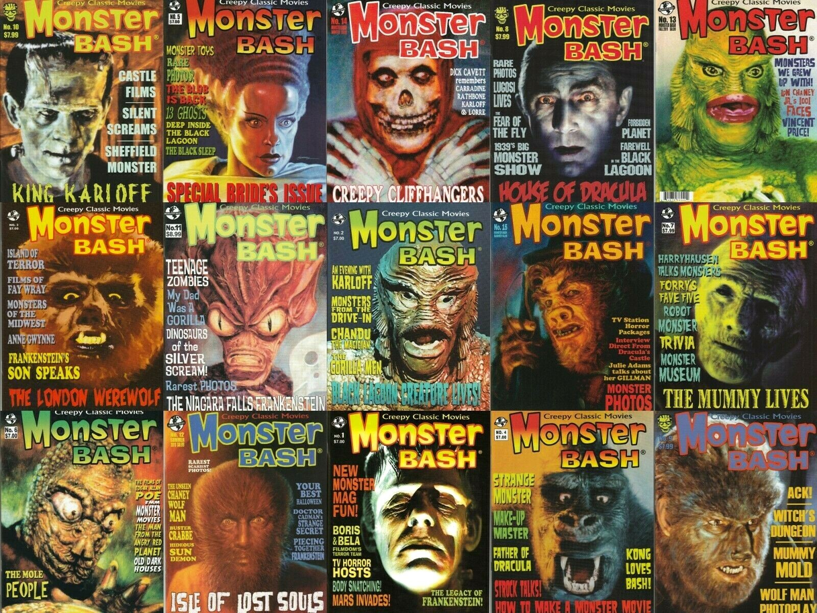 MONSTER BASH MAGAZINE #1 – #49 & SPECIALS – YOU PICK ISSUES – NEW UNREAD COPIES