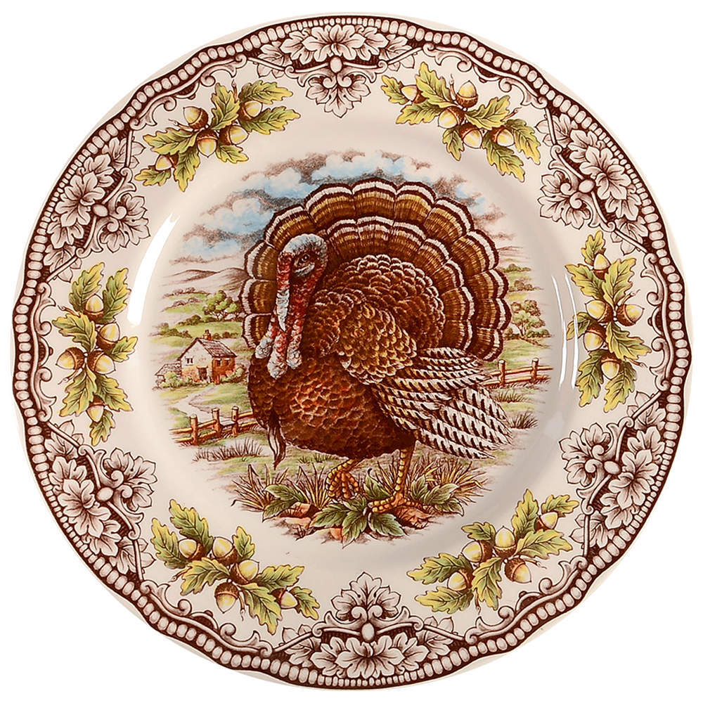 Victorian English Pottery-Royal Stafford Homeland Turkey Dinner Plate 11001651
