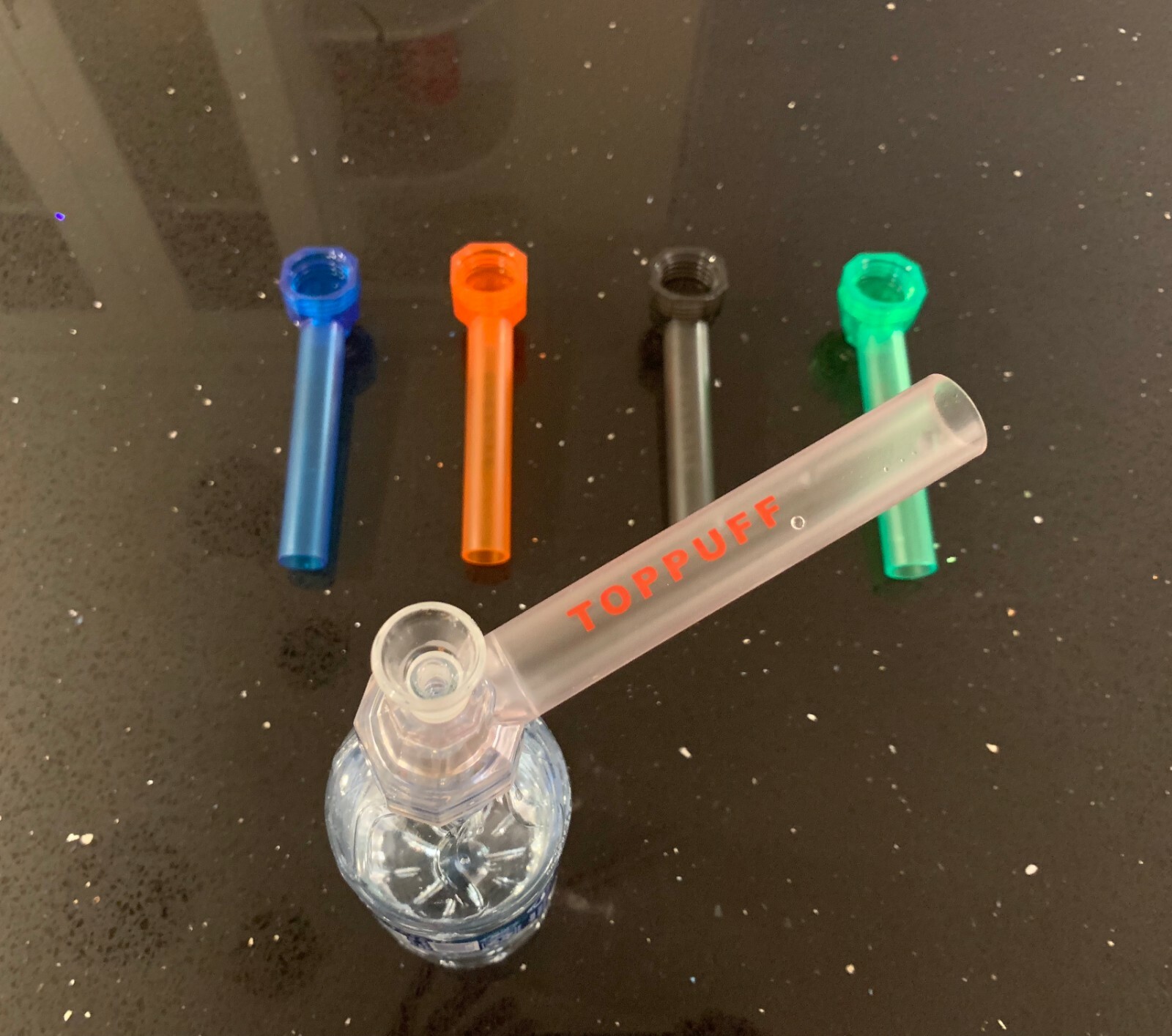Clear White Portable Hookah Screw on Bottle Converter Water Glass Bong