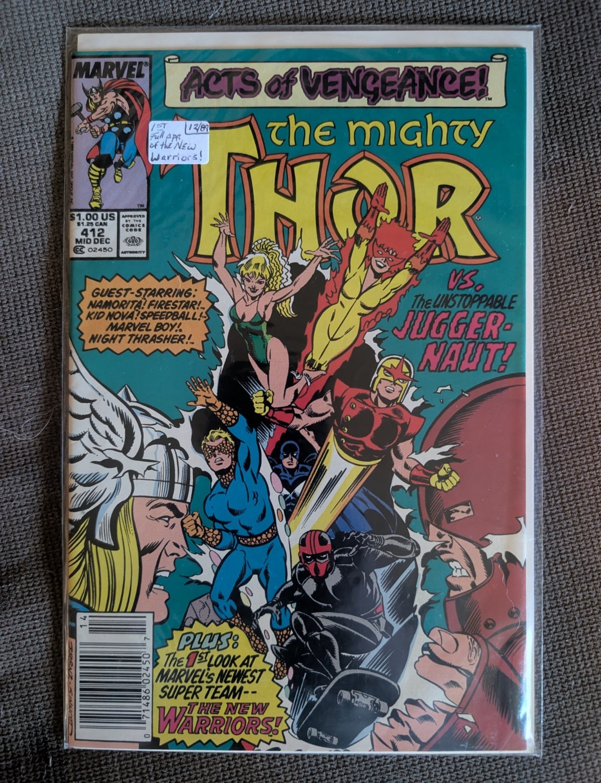 Marvel The Mighty Thor #412 1989 Acts of Vengeance vs Juggernaut CGC 9.2