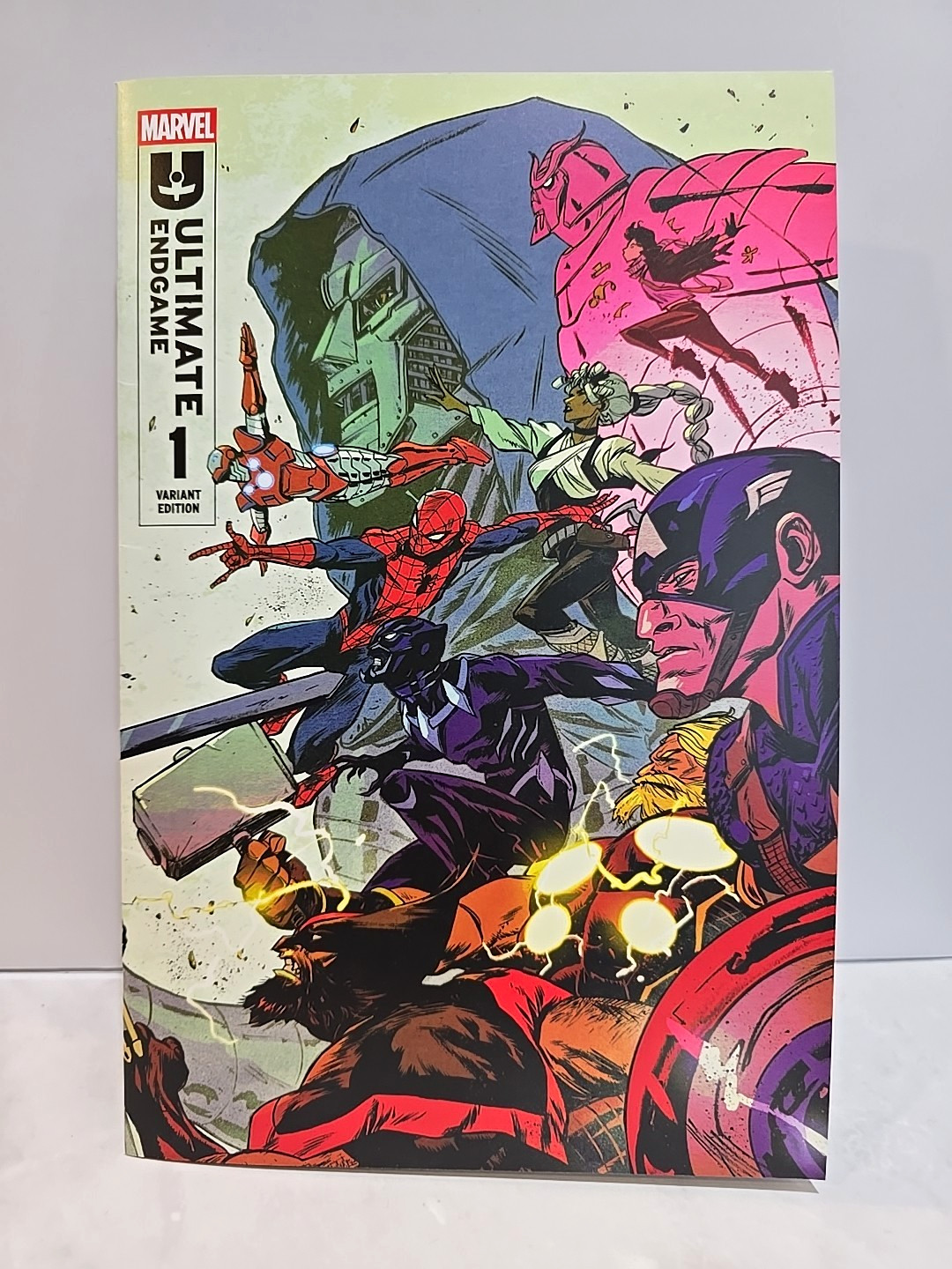 ULTIMATE ENDGAME #1 COVER E SANFORD GREEN VARIANT WRAP AROUND-SPINE TICKS