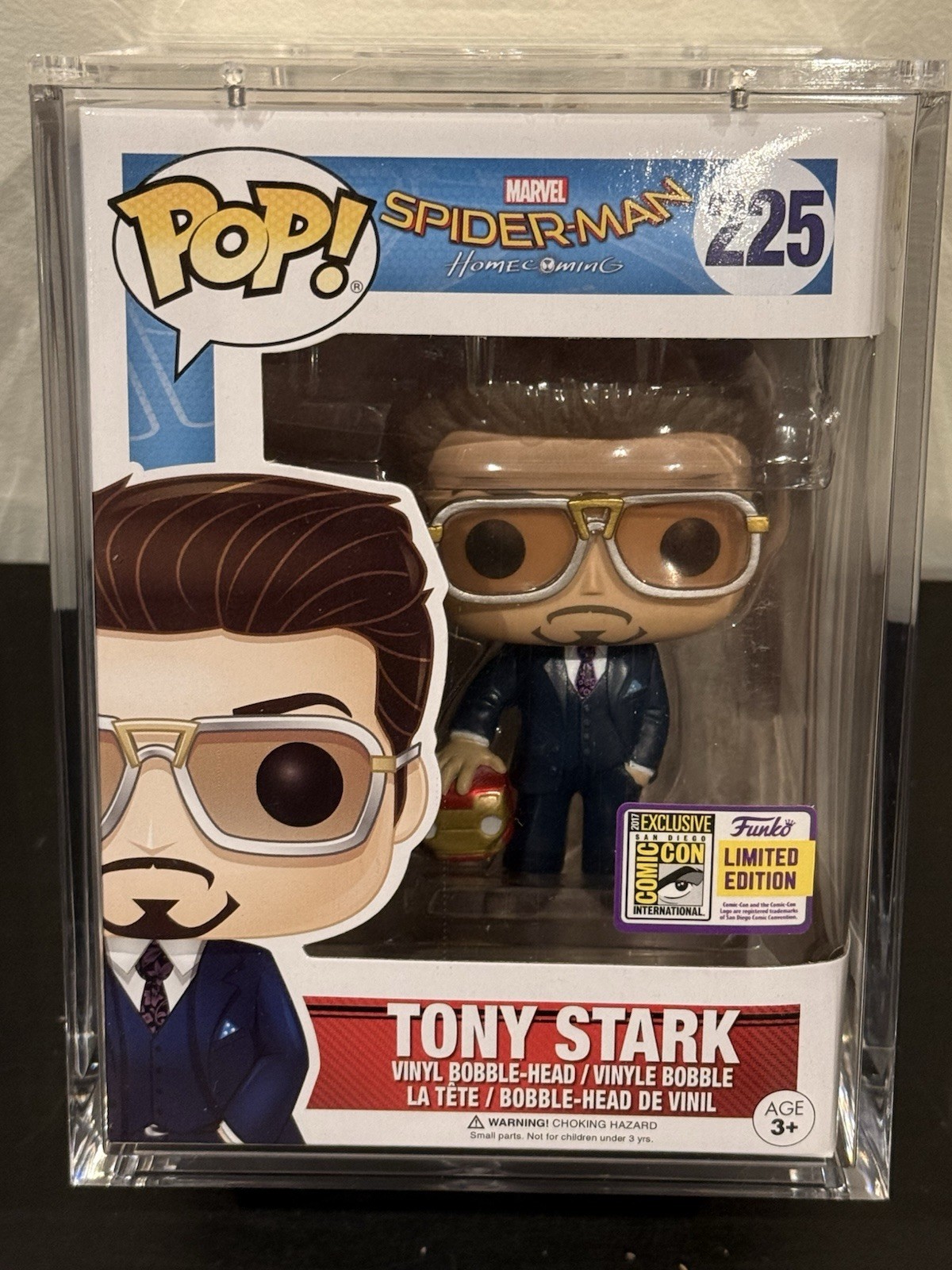 Funko Pop #225 2017 Spider man homecoming Tony Stark SDCC Exclusive