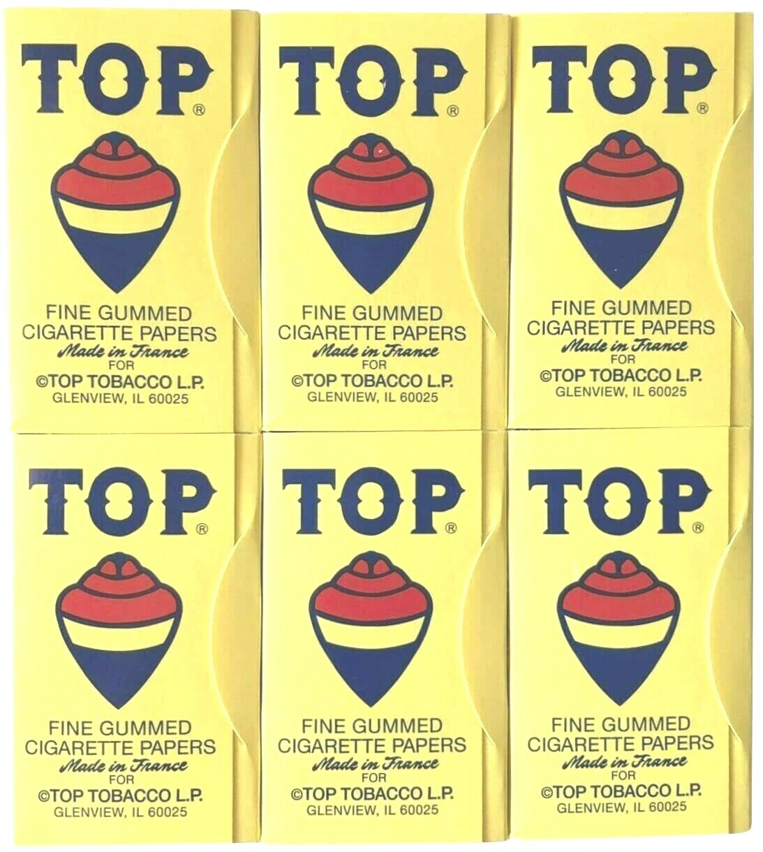 AUTHENTIC TOP FINE GUMMED CIGARETTE ROLLING PAPERS 24 BOOKS / 100 LEAVES PER