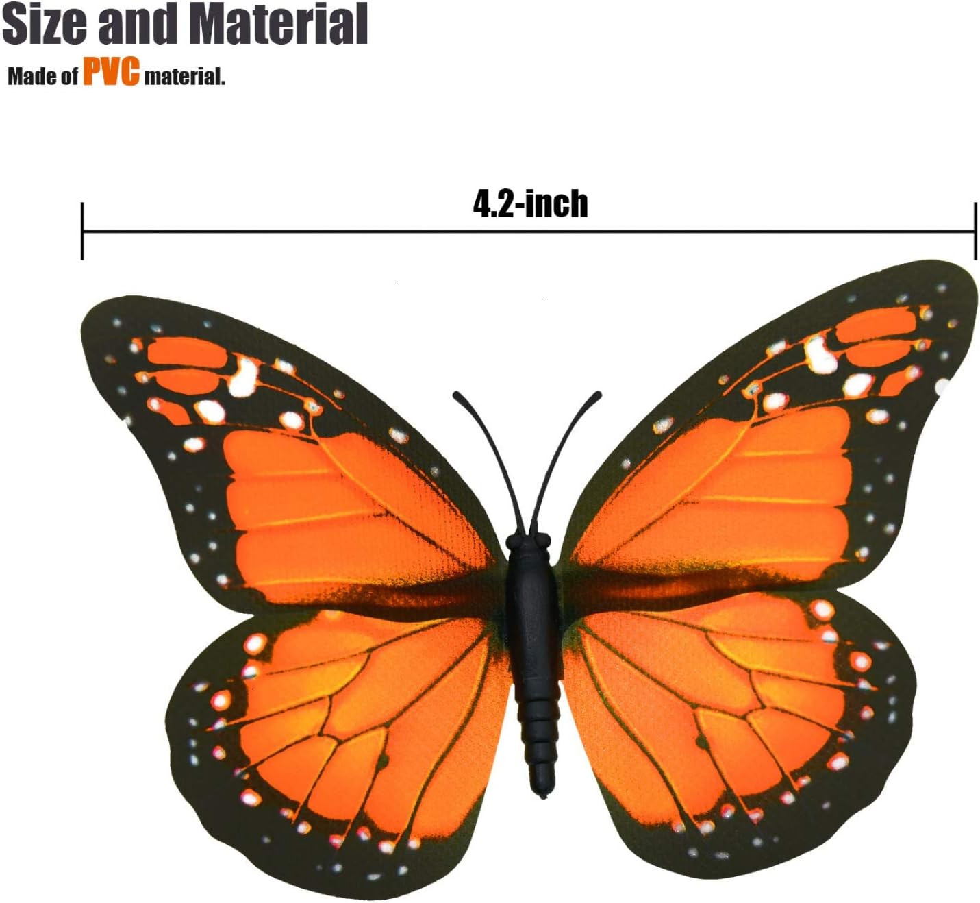 Monarch Butterfly Decorations, 4.72” Orange Premium Artificial Monarch Butterfl