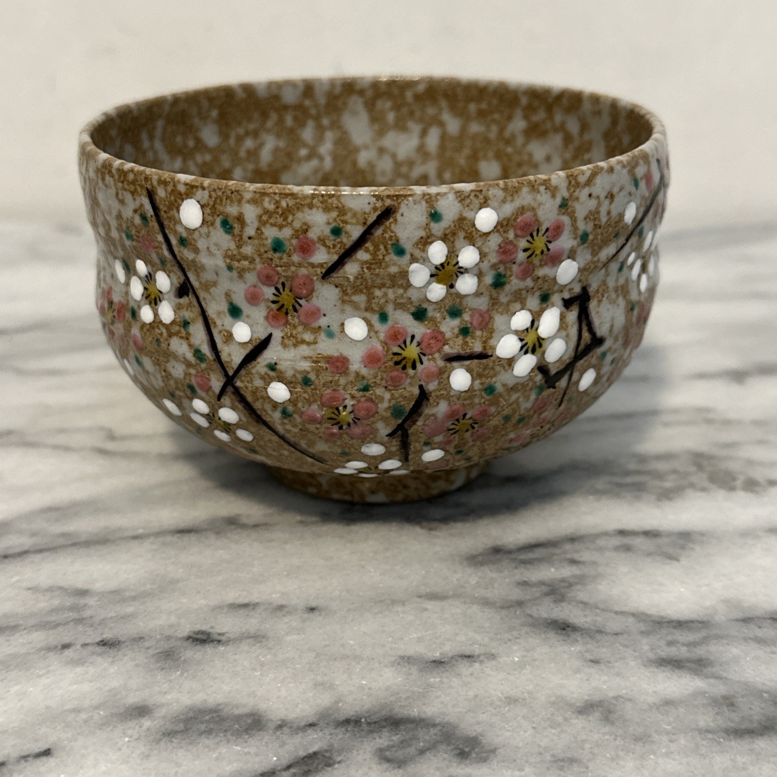 Kyo Kiyomizu Ware Chawan Matcha Tea Bowl Sakura Spring Kyoto Japan Handmade