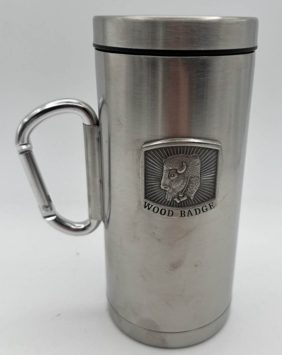 WOOD BADGE BUFFALO/BISON TRAVEL MUG STAINLESS