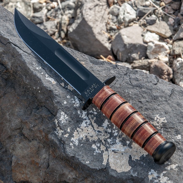 KA-BAR 1217 USMC Fighting Utility Knife 7″ Straight Edge 1095 Carbon Steel NEW