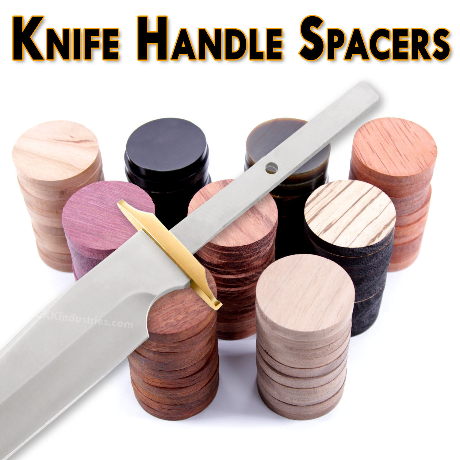 Knife Handle Spacers – Multiple Material Options – (1-1/2in x 1/4in) – (10 Pack)