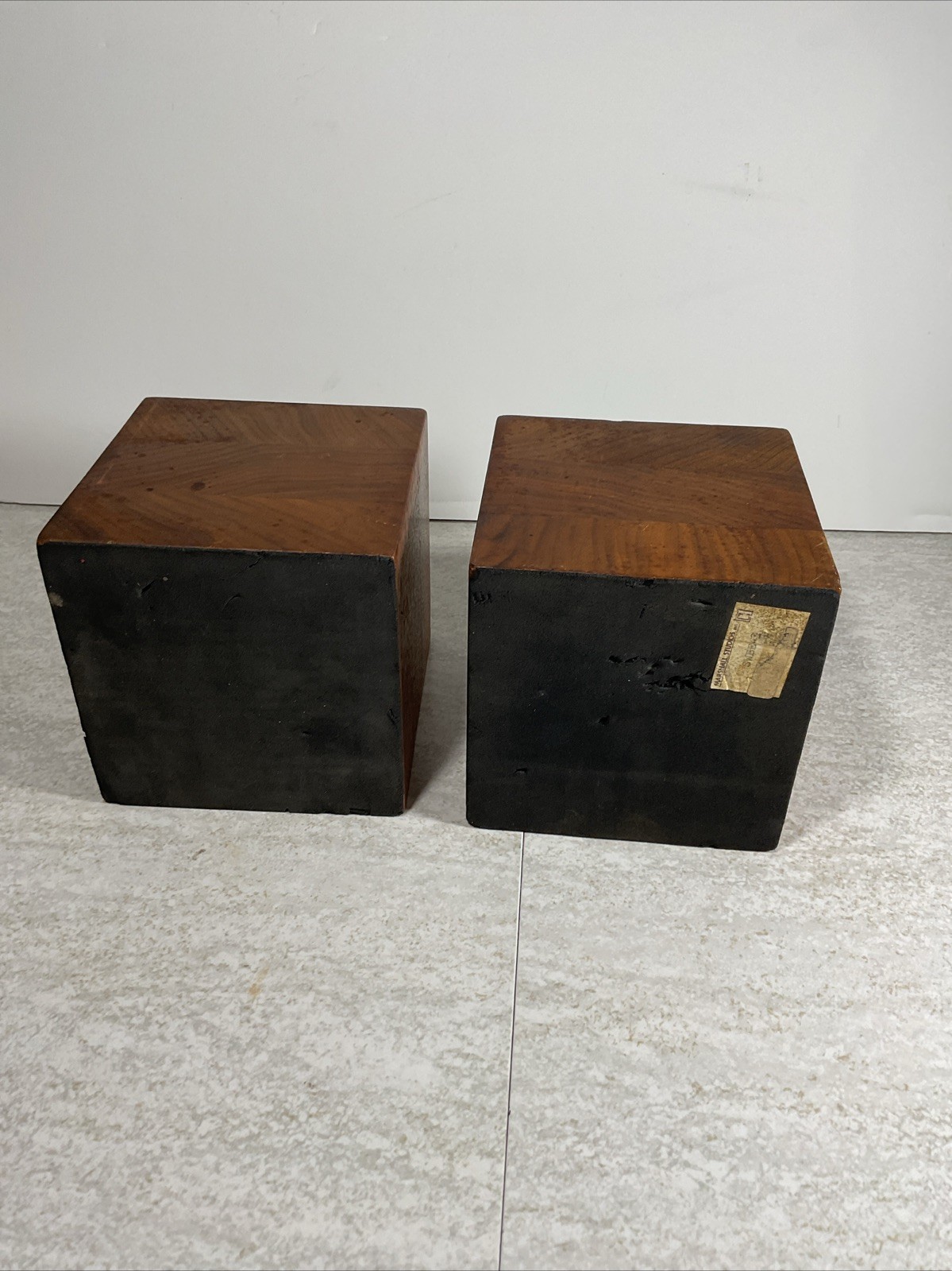 Walnut Wood Block Bookend Risers Jane & Gordon Martz Marshall Studios 5” Cubes