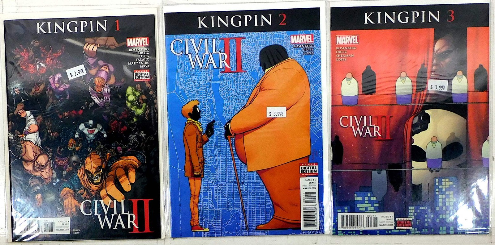 Civil War II: Kingpin Lot 3 #1, 2, 3 2016 Marvel Hobgoblin Punisher Comics