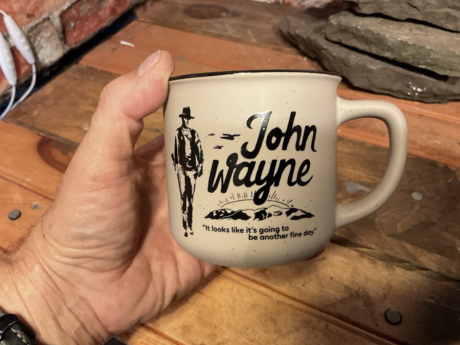 8oz Ceramic John Wayne “Going to Another Fine Day” Coffee Mug…Ships Free!