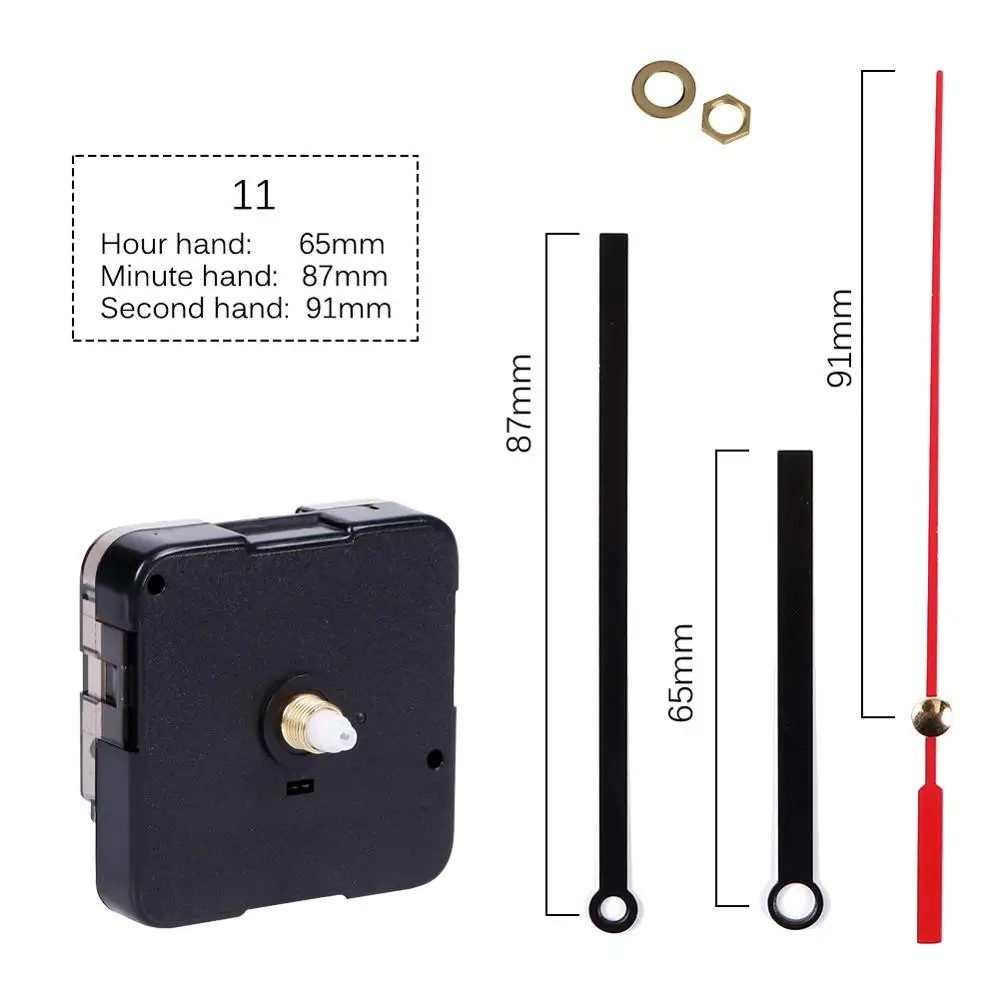 Silent Quartz Clock Movement Mechanism DIY Wall Repair Kit Long Shaft with Hand.