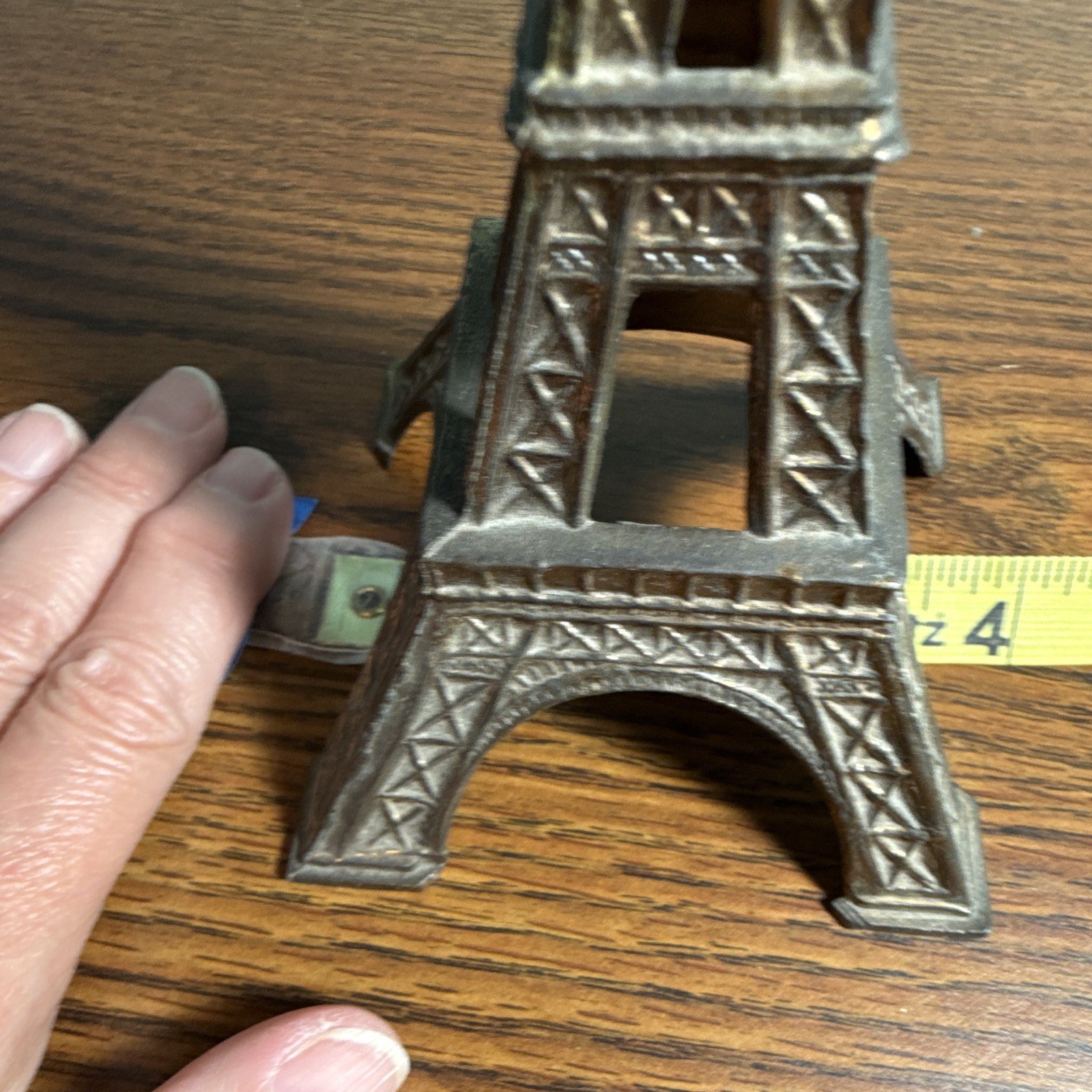 Bronze Metallic Metal Eiffel Tower Figurine Paris Landmark 9 in Tall