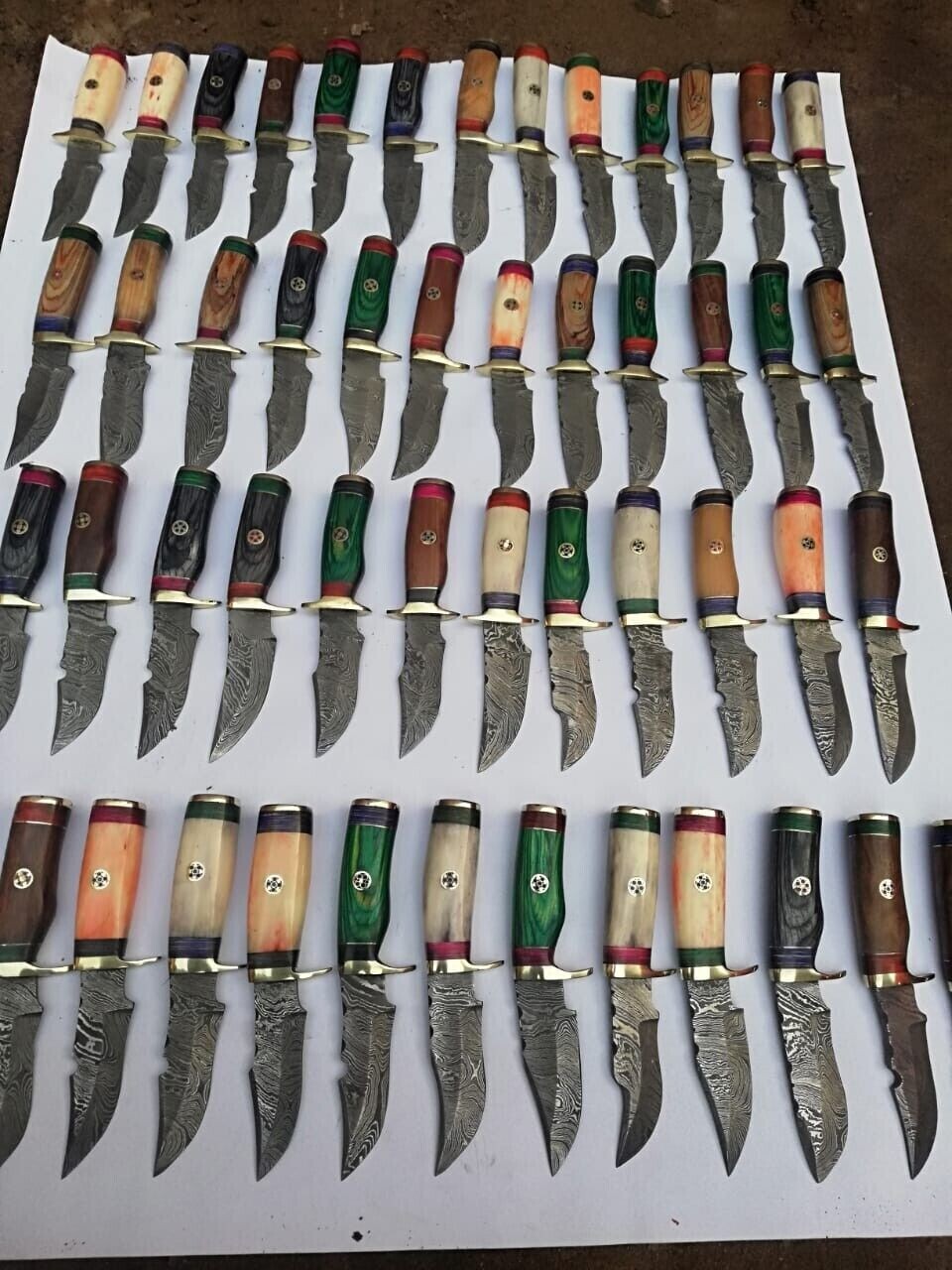 LOT OF 20PCS, 6” INCH SKINNER KNIFE HAND FORGED DAMASCUS STEEL WITH SHEATHS