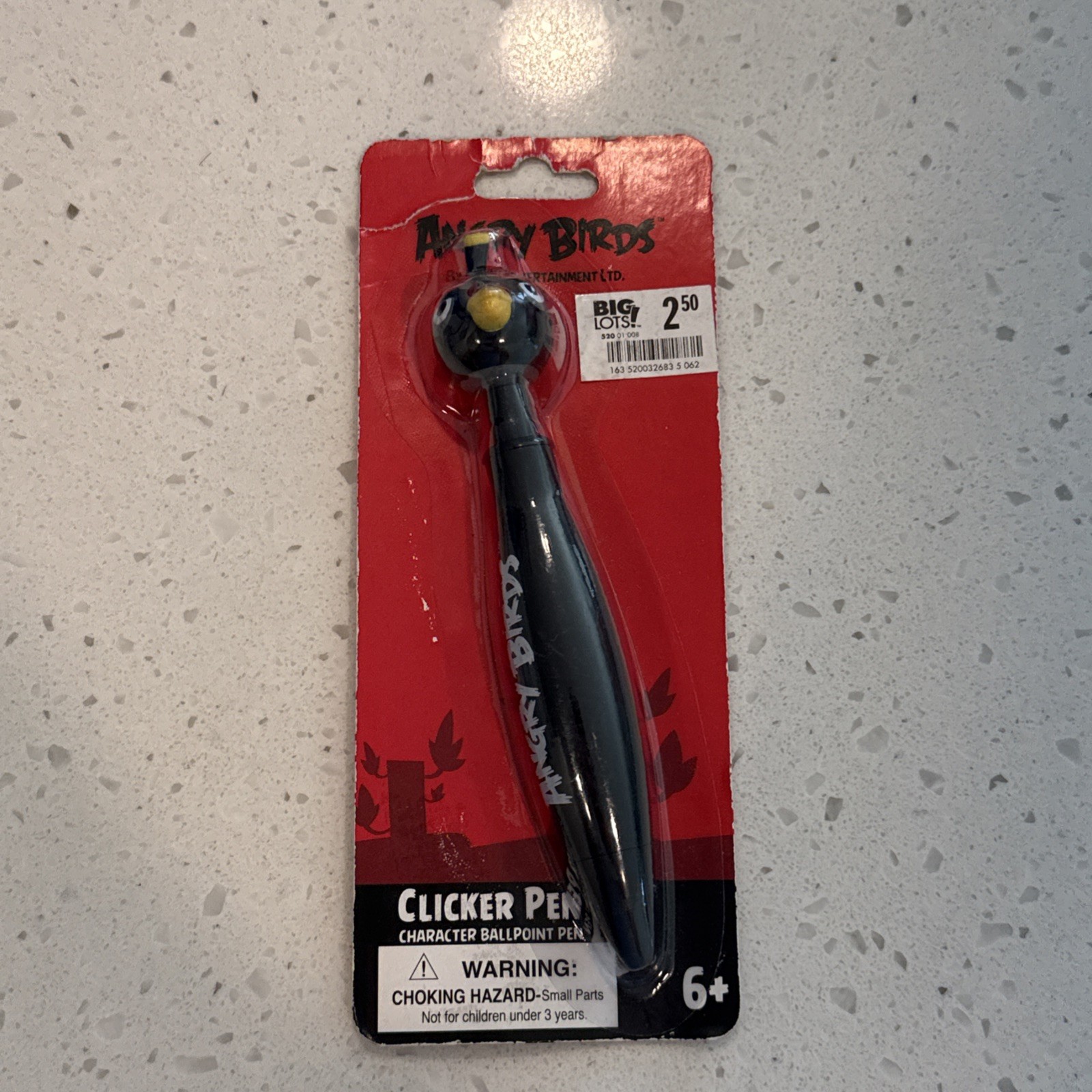Angry Birds Clicker Pen Black Bird Rare Release Character Ball Point Pen Sealed