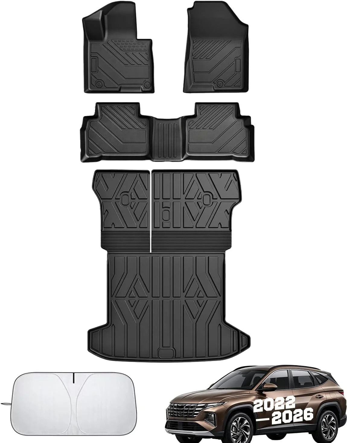 Floor Mats for Hyundai Tucson 2022-2025 2026(Excluding Hybrid & PHEV), All Weath