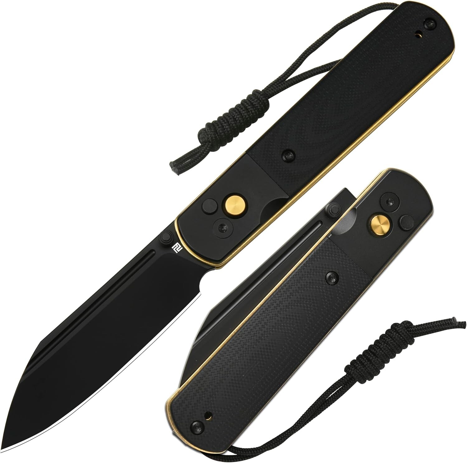Artisan Holm Button Lock 3.13″ AR-RPM9 Black Steel G10 Folding Knife 1875PBG
