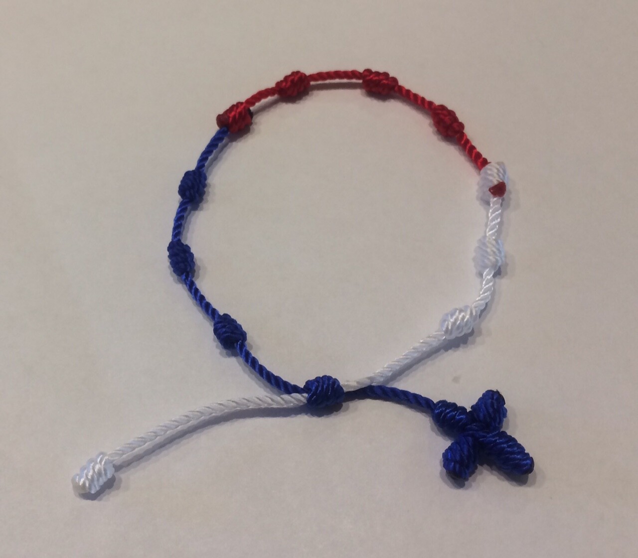 Support USA- Knotted Rosary Bracelet