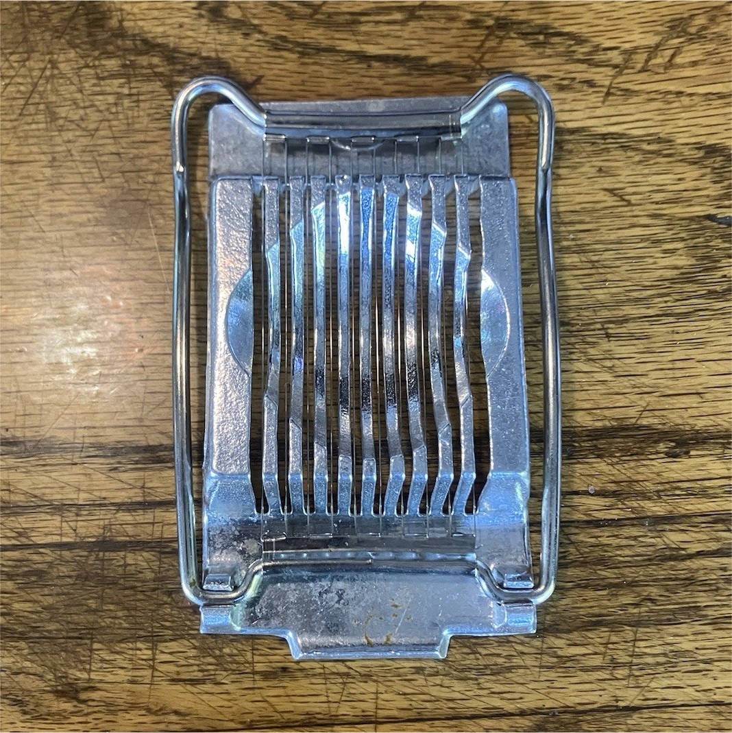 Metal Egg Slicer Silver Rectangle Manual Straight Blade Made in Germany