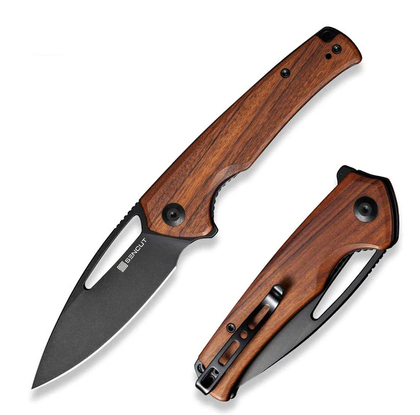 SENCUT Mims Linerlock Folding Knife 3.5″ 9Cr18MoV Stainless Blade Wood Handle