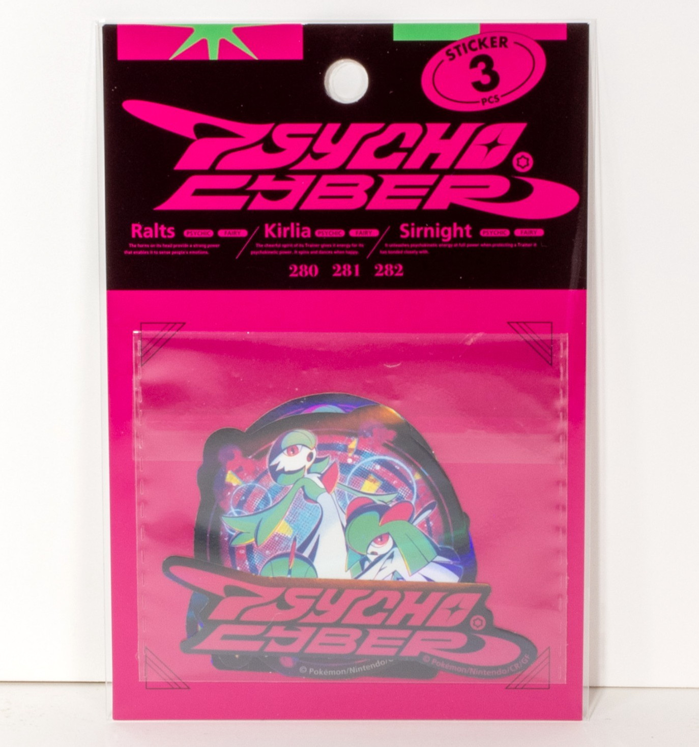 Pokemon Center Psycho Cyber Gardevoir Kirlia Ralts Sticker Set 3Pcs SEALED