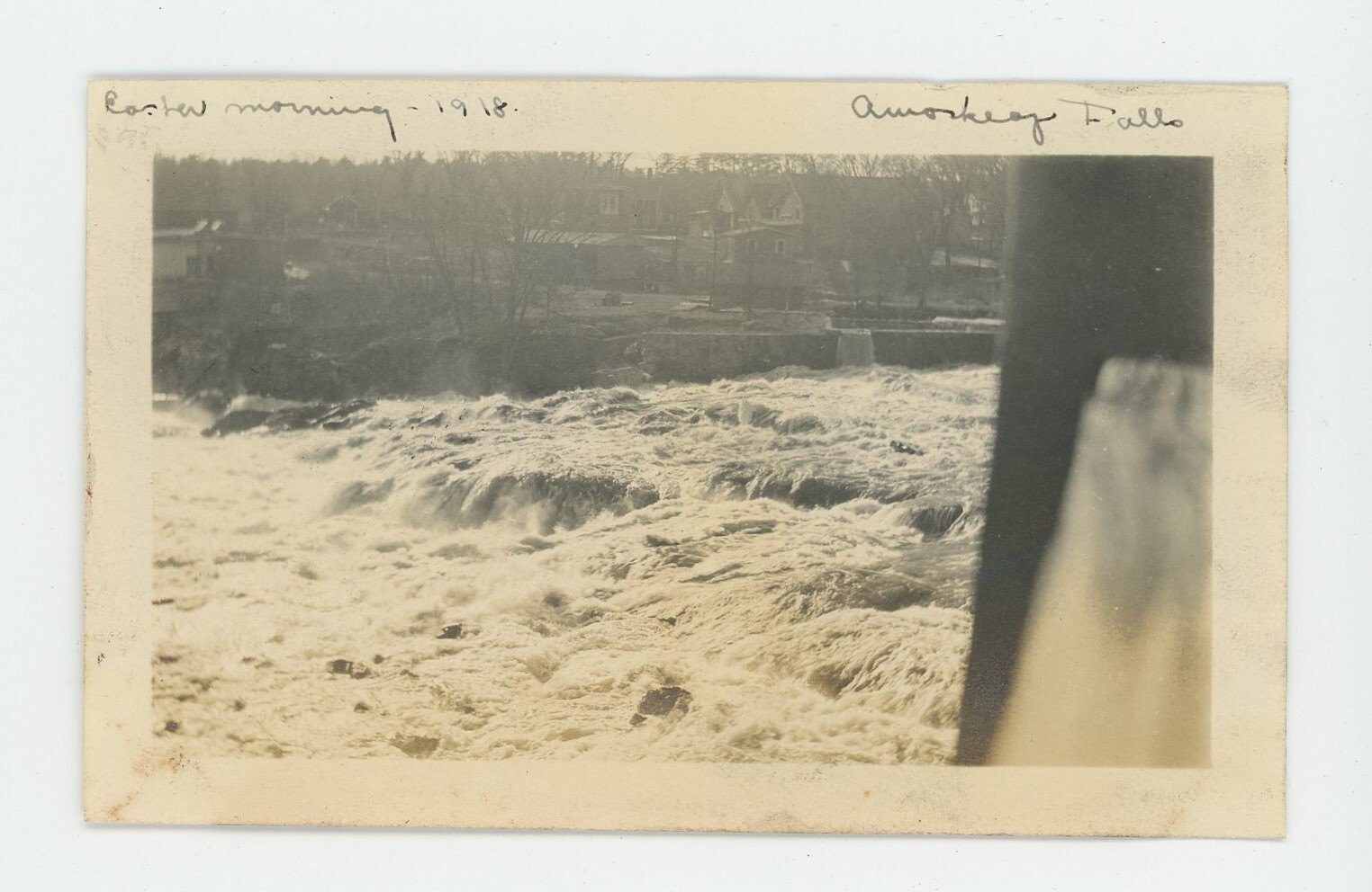 Vintage Photo Historic Easter Morning Homes Amoskeag Falls Manchester NH 1918