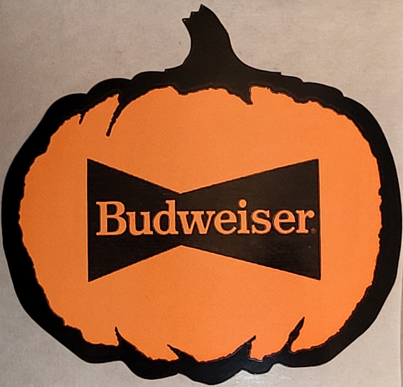 Budweiser 1991 Vintage Halloween Pumpkin Logo Beer Sticker Decal Brewery New!!!