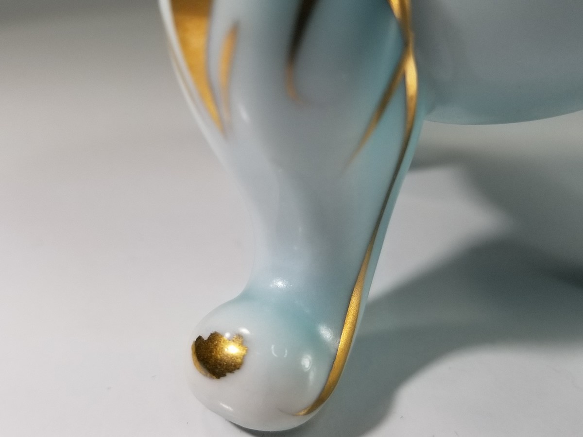 Vintage 3 Footed Cracked Egg 4” Vase Trinket Dish Hand Painted Floral