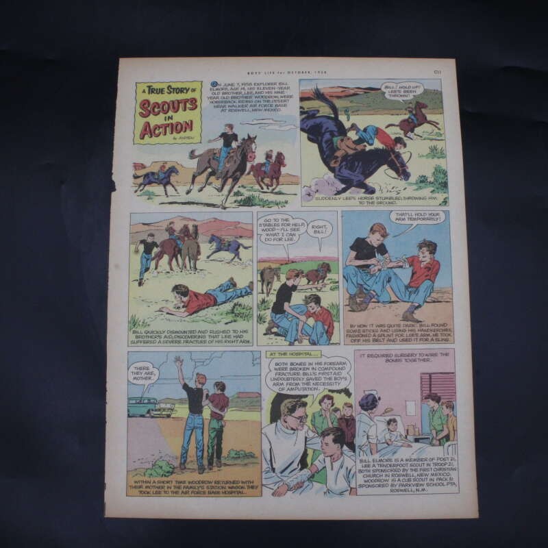 Lew Burdette Signed Comic Strip 1958 Boys Life World Series Moments ZJ23037