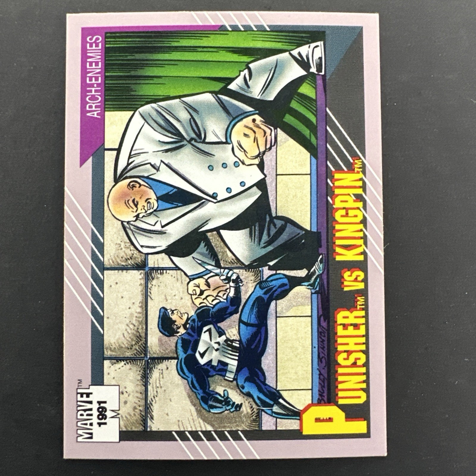 Punisher vs Kingpin 1991 Marvel Universe Impel Series 2 Arch Enemies #102