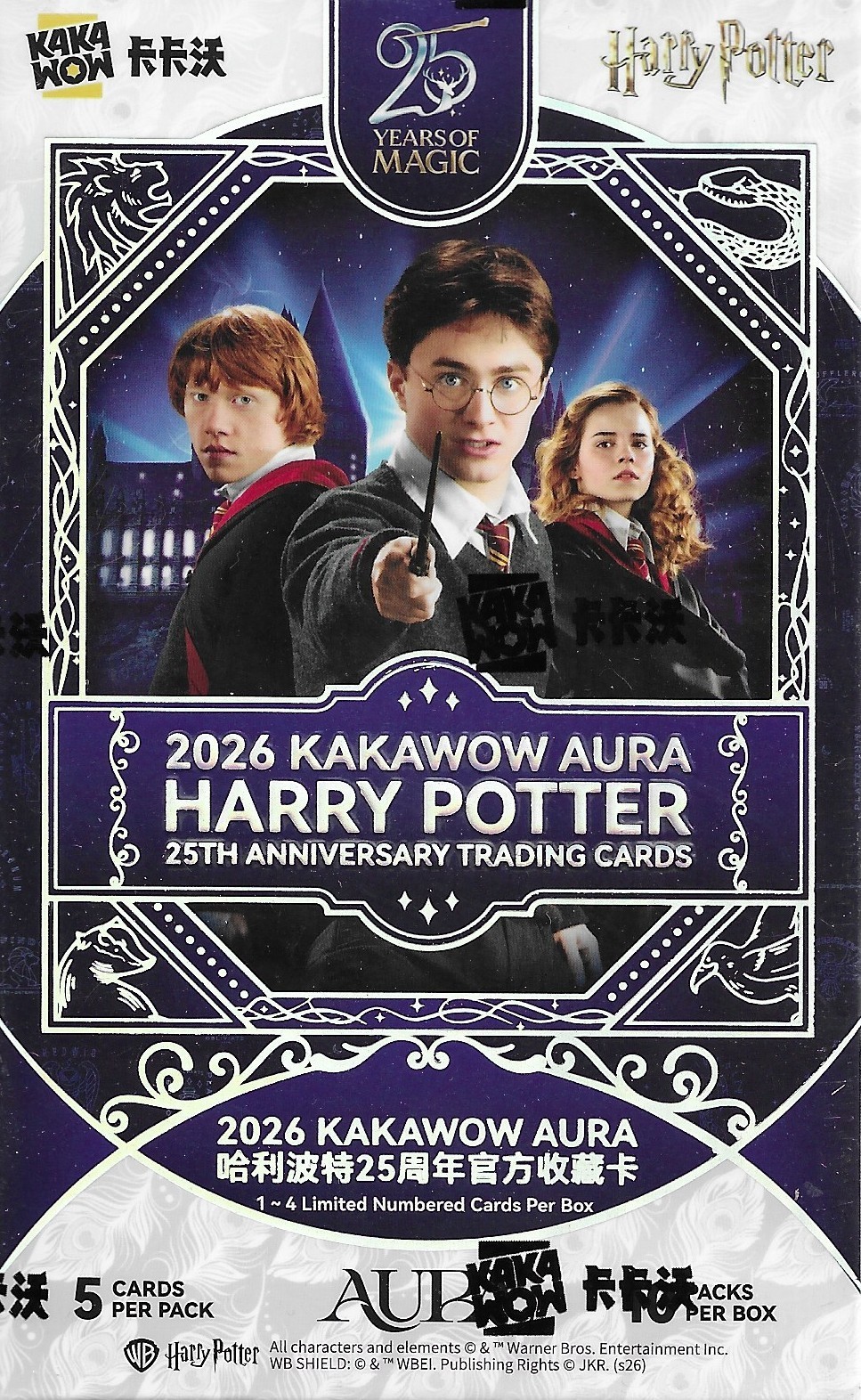 2026 Kakawow HARRY POTTER 25th Anniversary Aura Trading Cards – Sealed Hobby Box