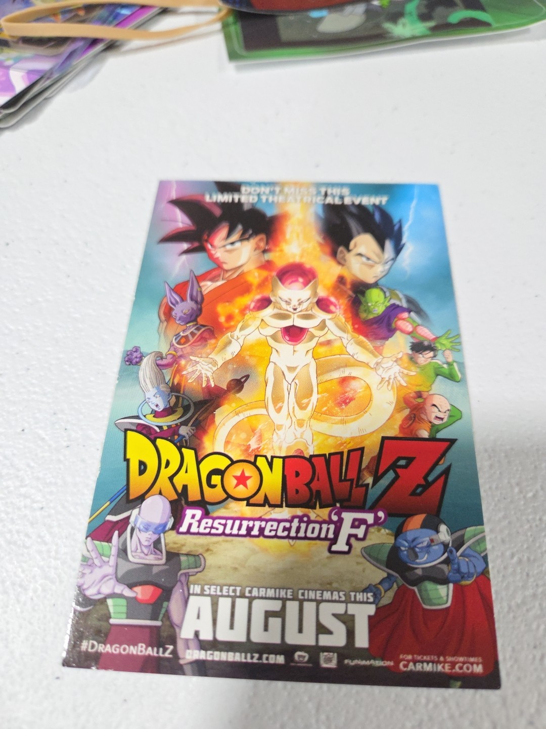 Dragonball Z Resurrection F – VERY RARE Theater Release Day Card 2015 PROMO