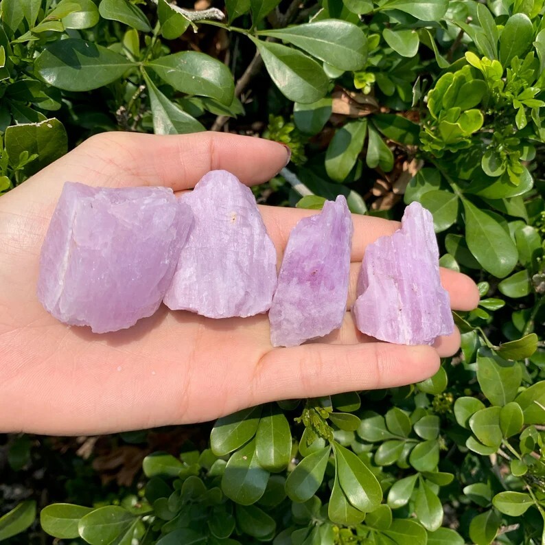 Raw Rough Kunzite Chunk Healing Purple Crystal Mineral Rock Specimens Gifts 1PCS