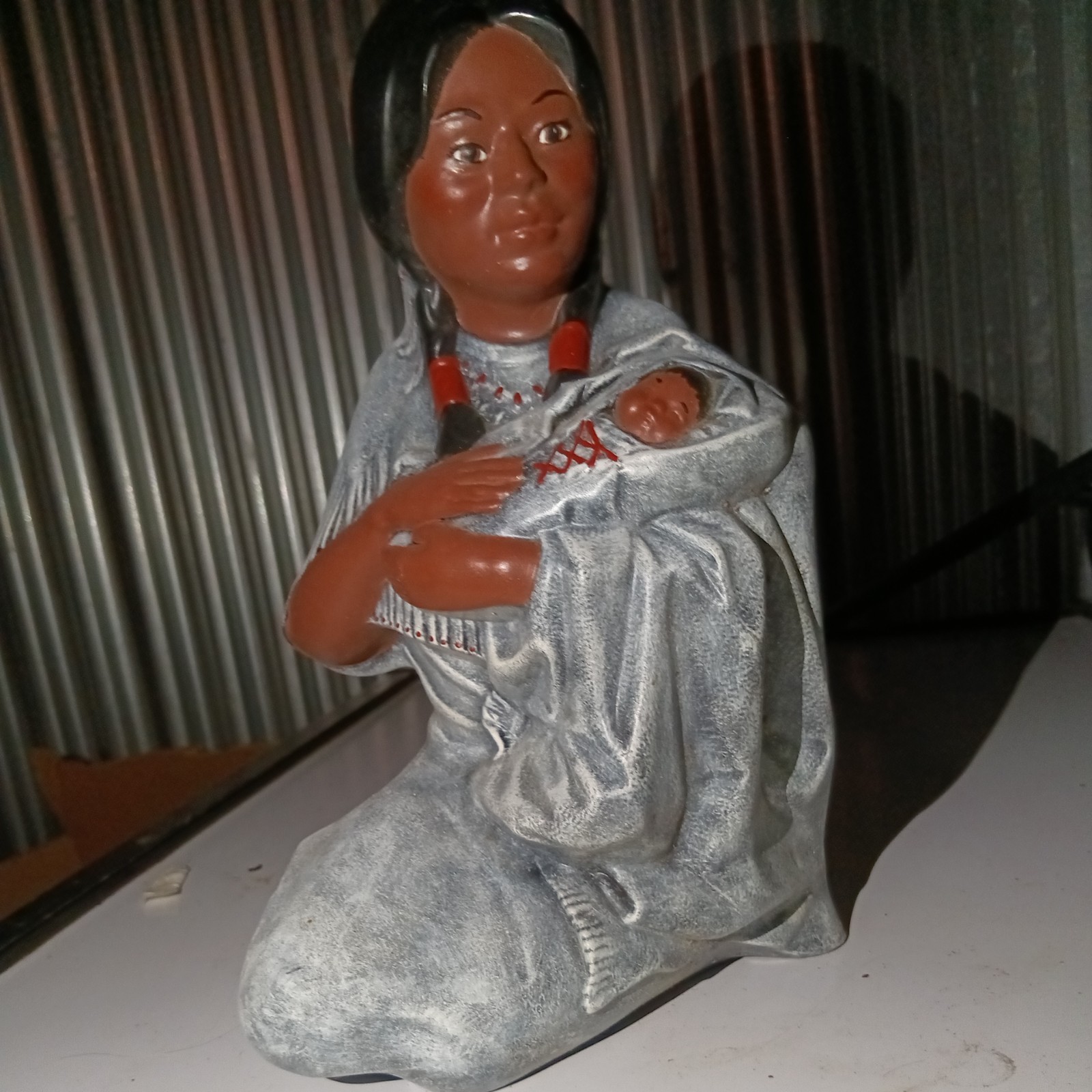 Vintage Ceramic Native American Indian Statue Figure