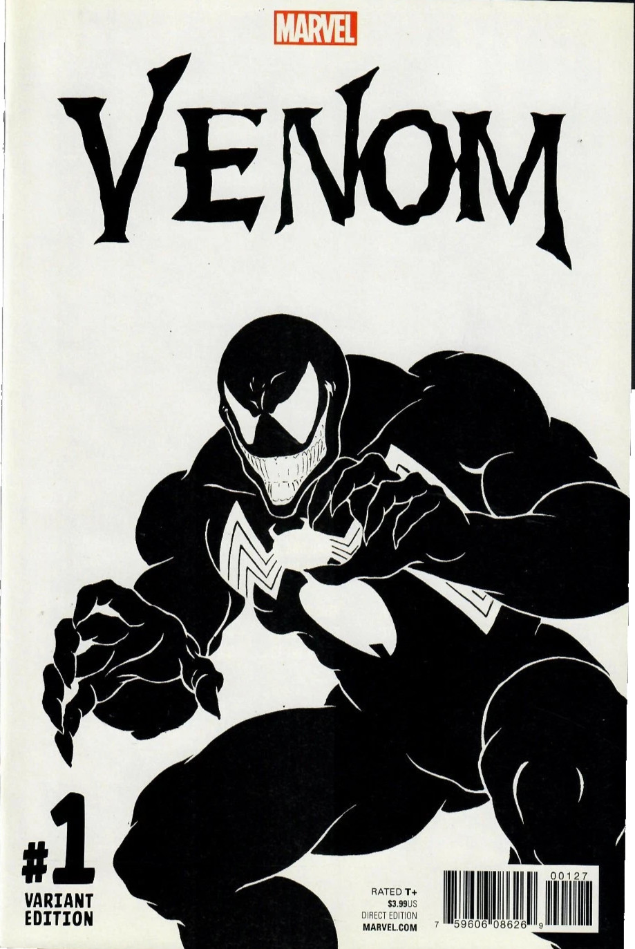 Marvel Venom #1 McFarlane Black & White Sketch Variant F/VF