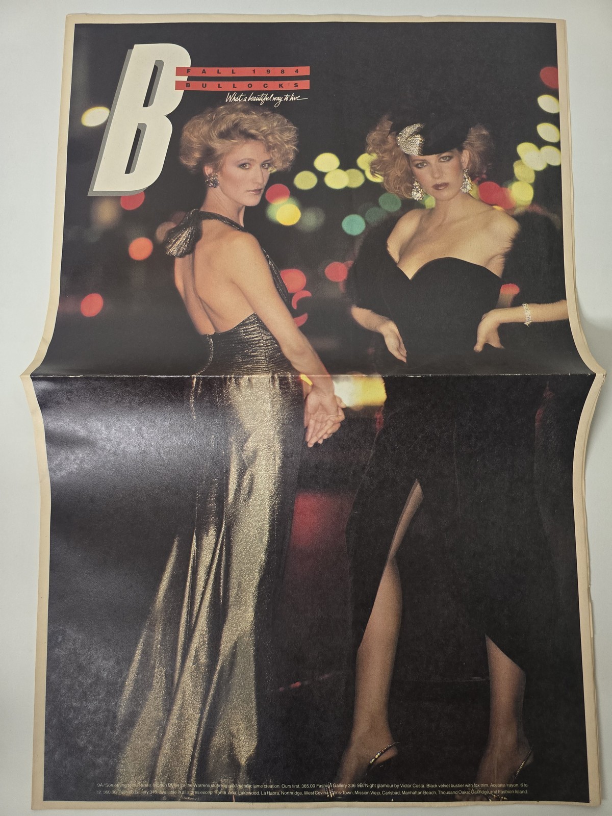 1984 B Fashion Supplement Attributed Bullock’s Evening Wear Metallic 8pp Ad