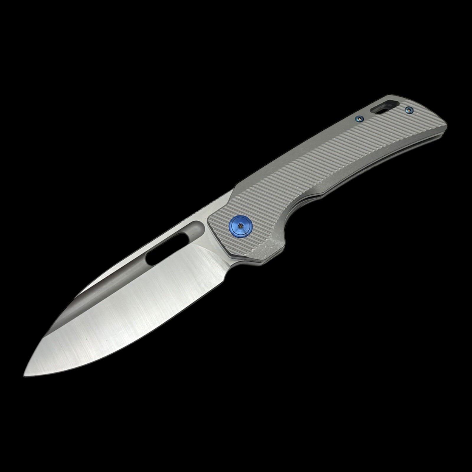 Drop Point SATIN M390 Blade Folding Knife Milled Titanium Handle Insane Action!