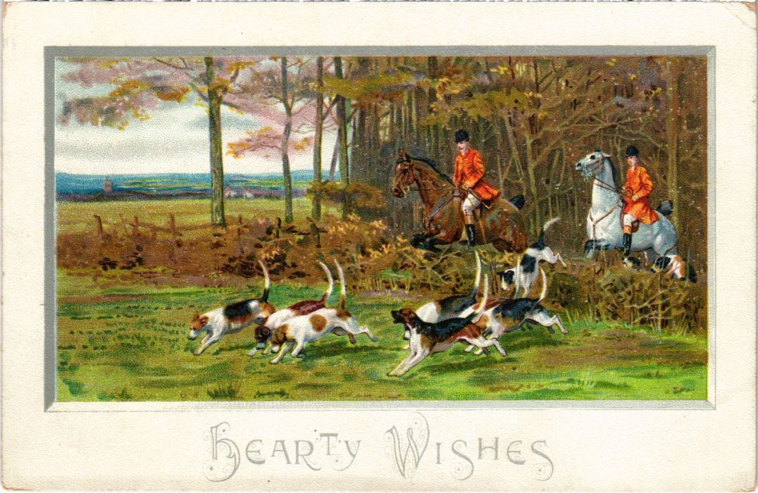 PC HUNTING SCENE ILLUSTRATION HUNTING SPORT (a35016)