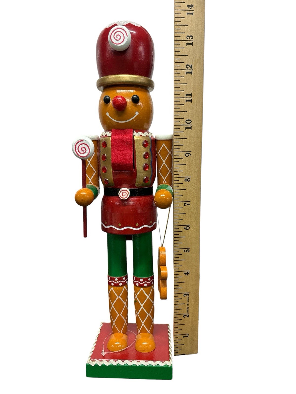 Gingerbread Nutcracker 14″ Wooden Christmas Decor Figurine