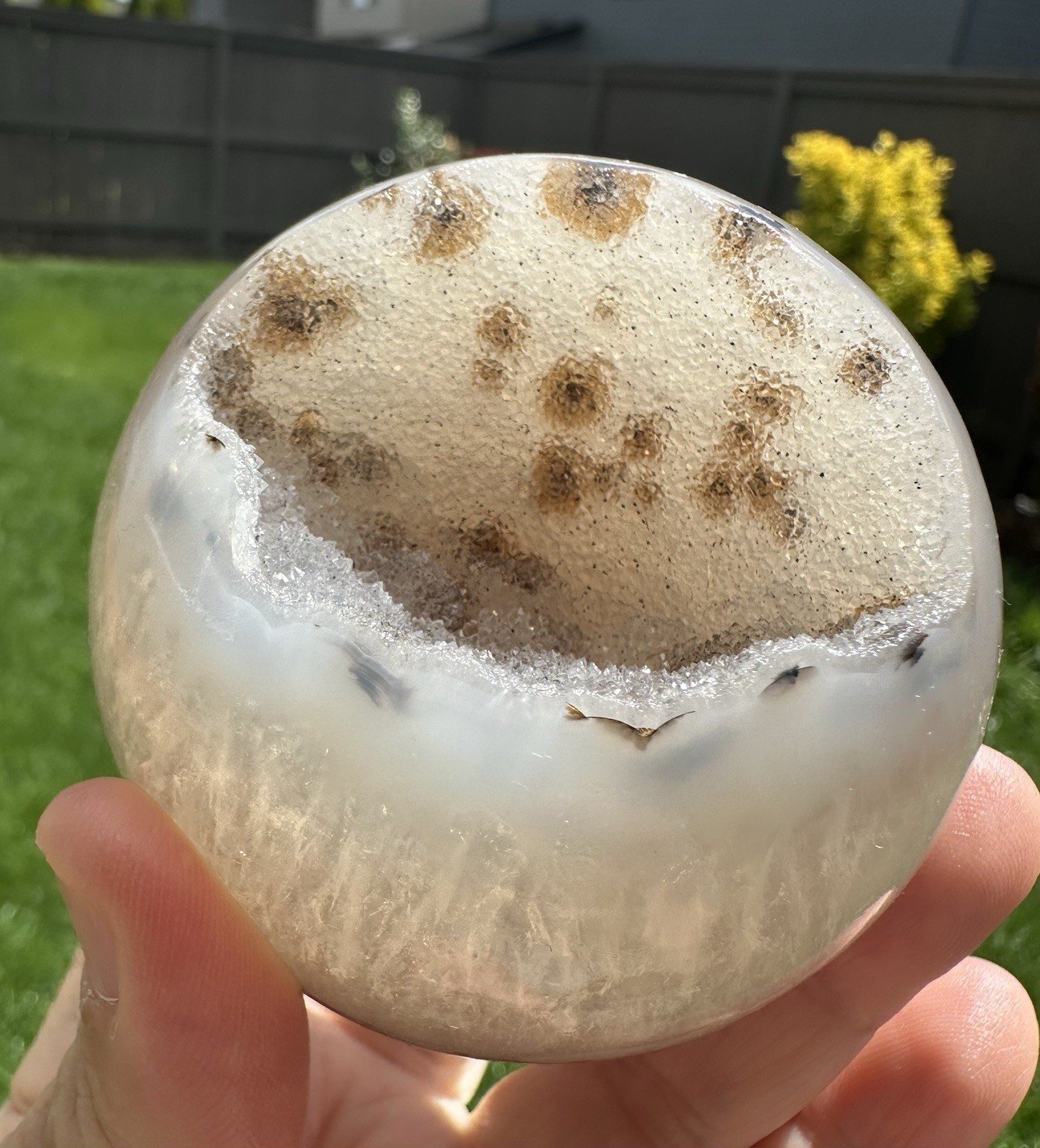 69mm High Quality Dendrite Agate/ Druzy Crystal Geode Sphere (price firm)