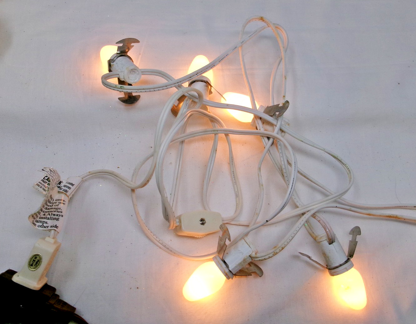 9 Foot 5 Socket Christmas Village Lights C7 String Cord W On/Off Switch