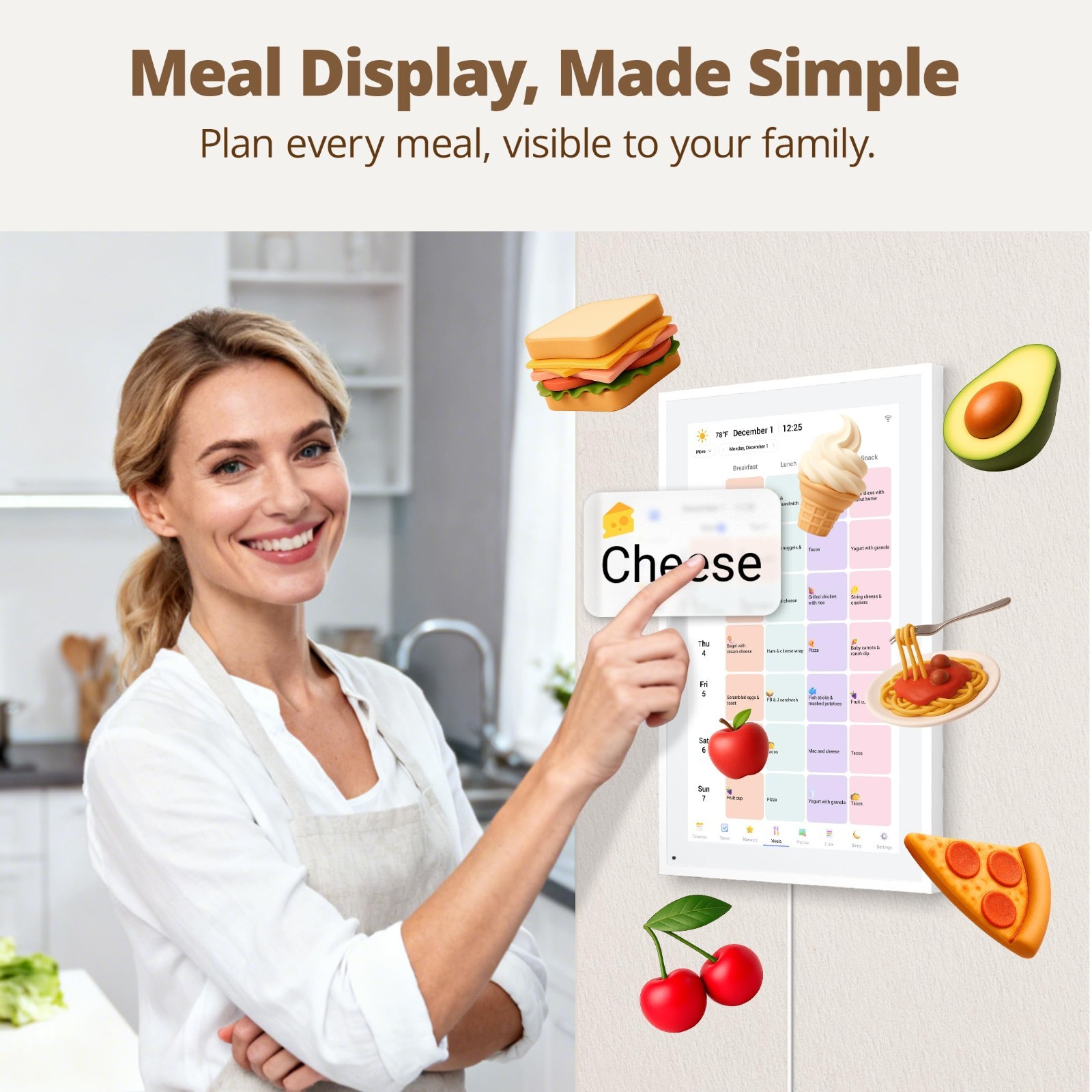 15″ Touch Screen Digital Wall Calendar – Interactive Family Planner & Chore Char