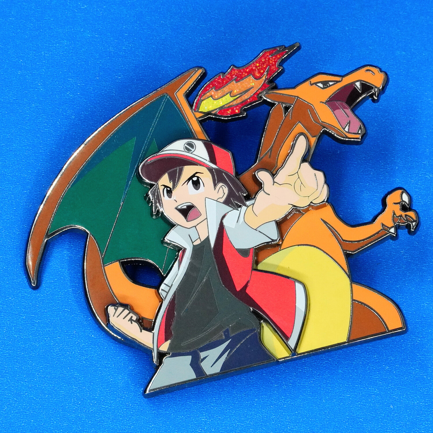 Pokemon Red & Charizard Limited Deluxe 2-Layer 3″ Enamel Pin on Pin Figure