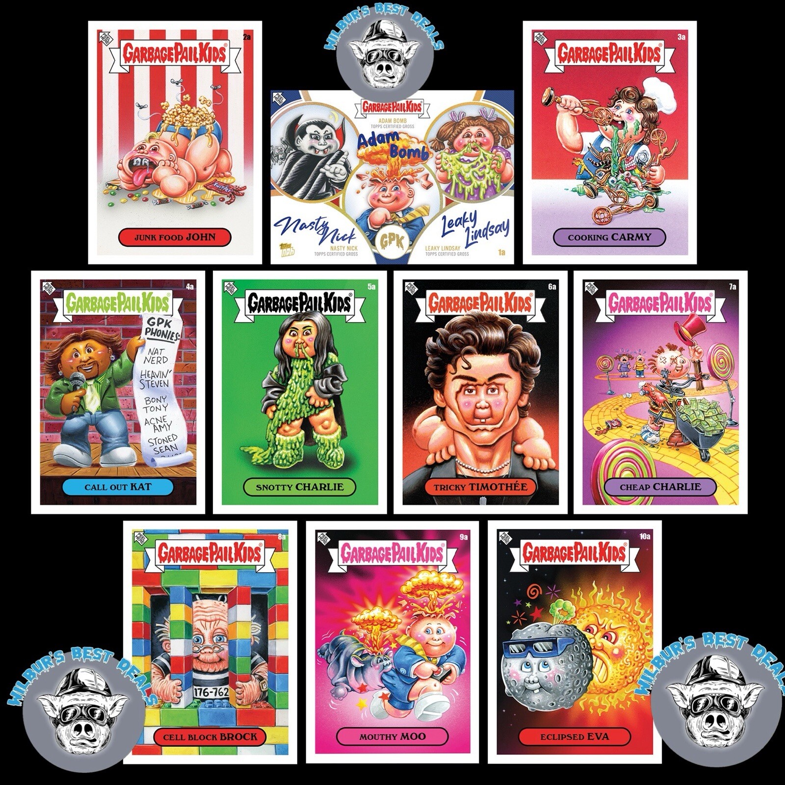 2024 Topps Garbage Pail Kids Complete Set GPK Media Menace 1a-10a Presale