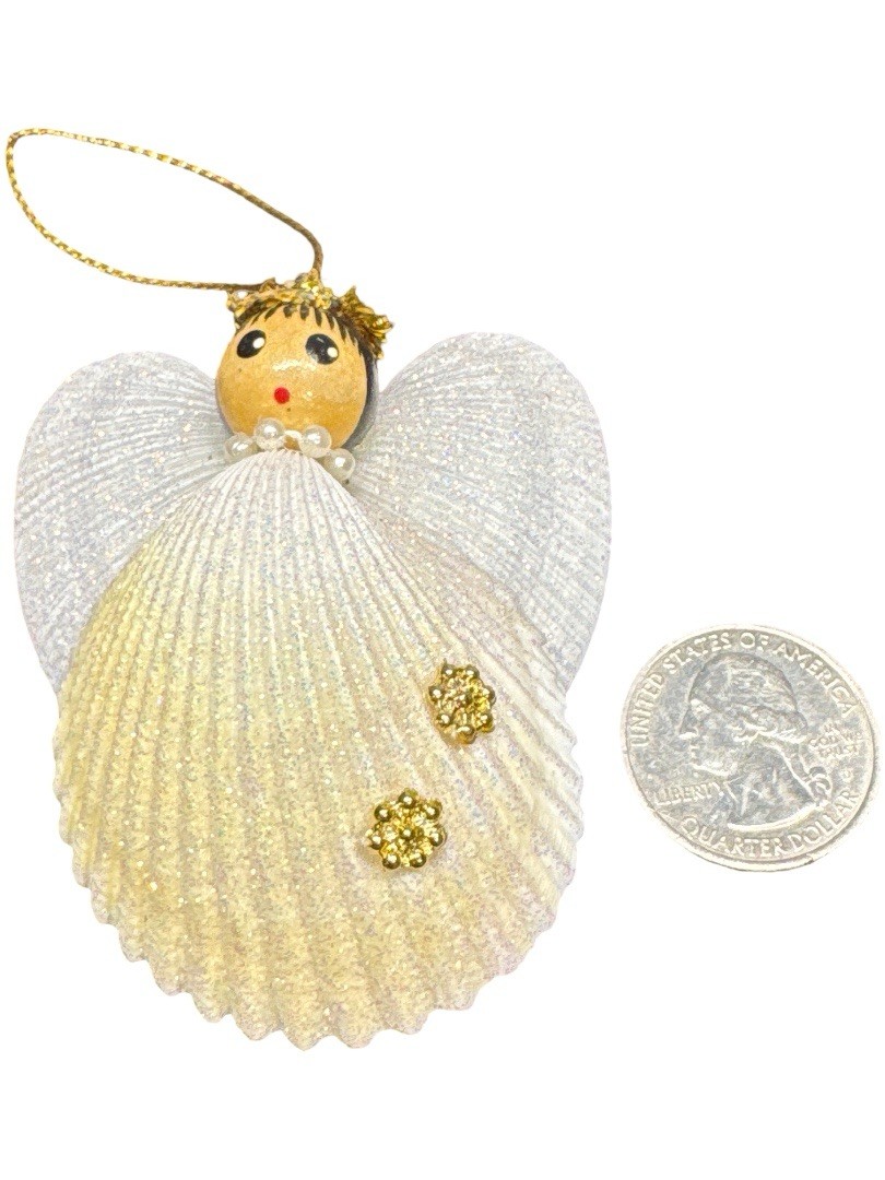 Handcrafted Seashell Angel Ornament Coastal Beach Christmas Decor