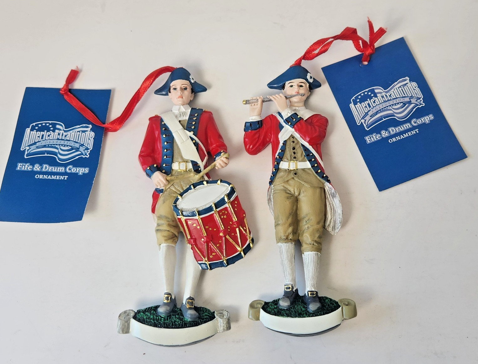COLONIAL FIFE & DRUM CORPS Ornament Set 2pc DMA American Traditions NWT