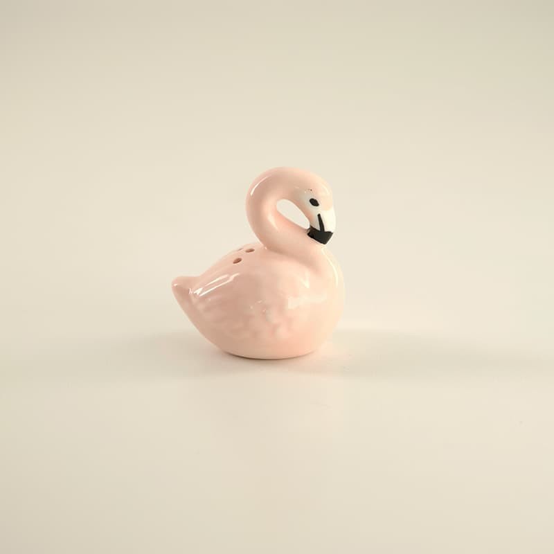 Pink Flamingo Mini Pepper Shaker Stoneware 2.36″ Hand Wash Only Novelty